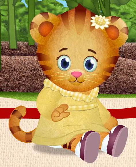 A new Margaret sitting pose shown off in the episode The Tiger Family Babysit Daniel Tiger Cookies, Daniel Tiger Neighborhood, Daniel Tiger Family, Daniel Tiger Cotton Fabric, Tiger Cartoon Images, Tiger Halloween Costume, Daniel Tiger Birthday Party, Tiger Birthday Party, Daniel Tiger's Neighborhood