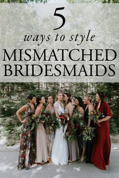 rated. Here's our is top 5 tips for pulling off the mismatched bridesmaids look |Image by Emily Delamater Photography Autumnal Bridesmaids, Bridesmaid Dresses Different Colors, Mixed Bridesmaid Dresses, Different Bridesmaid Dresses, Mix Match Bridesmaids, Bohemian Bridesmaid, Bridal Parties Colors, Fall Wedding Bridesmaids, Unique Bridesmaid Dresses