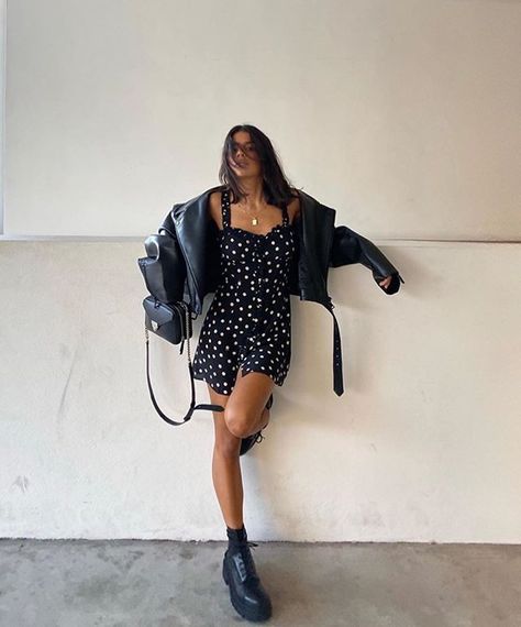 Réalisation Par | Official Store Chunky Boots Summer Outfit, Chunky Boot Dress, Edgy Mini Dress, Black Chunky Boots Outfit Summer, Dress And Chunky Boots Outfit, Chunky Boots Outfit Summer, Chunky Boots And Dress Outfit, Leather Mini Dress Outfit, Outfit Chunky Boots