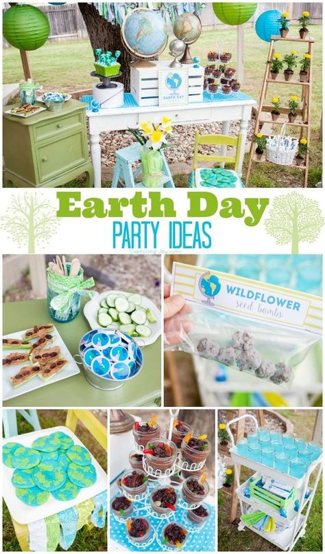 Earth Day Birthday Party, Earth Day Party, Earth Day Birthday, Earth Day Celebration, Earth Day Ideas, Earth Day Projects, Earth Month, Arbor Day, Earth Day Crafts