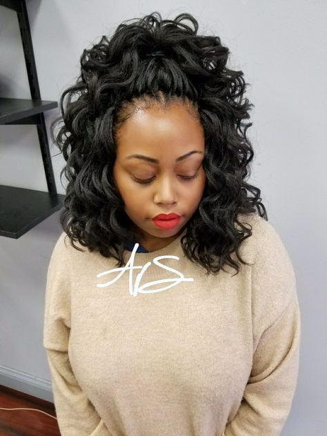 #crochetbraids Kima Ocean Wave Full gallery on IG @braidedbyava 312 273 8826 Chicago stylist Crochet Braids Hairstyles Curls, Kima Ocean Wave, Cutest Hairstyles, Ocean Wave Crochet, Crotchet Styles, Workout Hair, Loose Crochet, Ocean Wave Crochet Hair, Vacation Hair