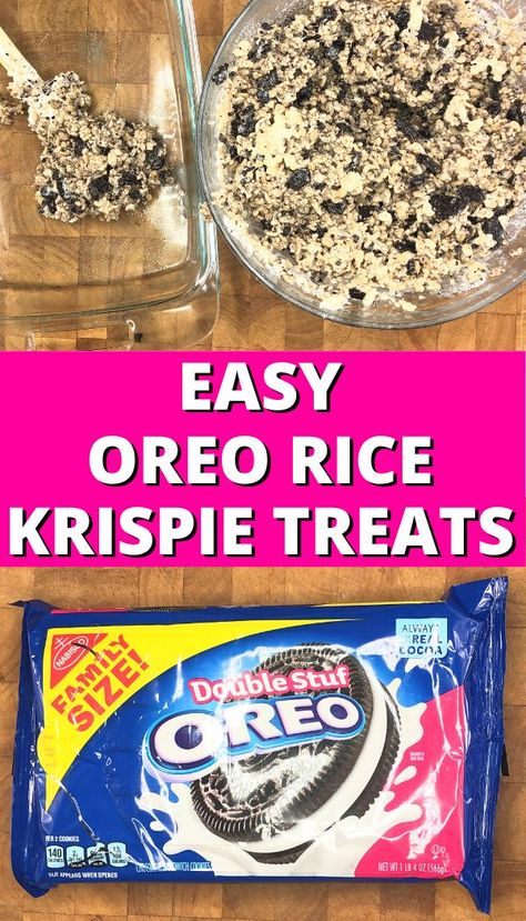 Oreo Rice Crispy Treats, Oreo Krispie Treats, Rice Krispie Treats Variations, Oreo Rice Krispies, Oreo Rice Krispie Treats, Oreo Rice, Cookies And Cream Ice Cream, Healthy Christmas Recipes, Lunch Smoothie