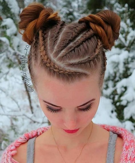 Competition Hair, Girl Hair Dos, Viking Hair, Hairstyle Tutorials, Braided Hairstyle, Dance Hairstyles, Hair Twist Styles, Penteado Cabelo Curto, Side Braid