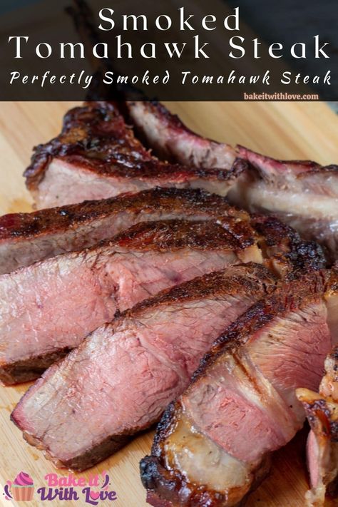 How To Cook A Tomahawk Ribeye, Tomahawk Steak Recipe Smoker, Tomawak Steak, Smoked Tomahawk Steak, Smoked Beef Roast, Ribeye Recipe, Tri Tip Steak, Tomahawk Steak Recipe, Smoked Tri Tip