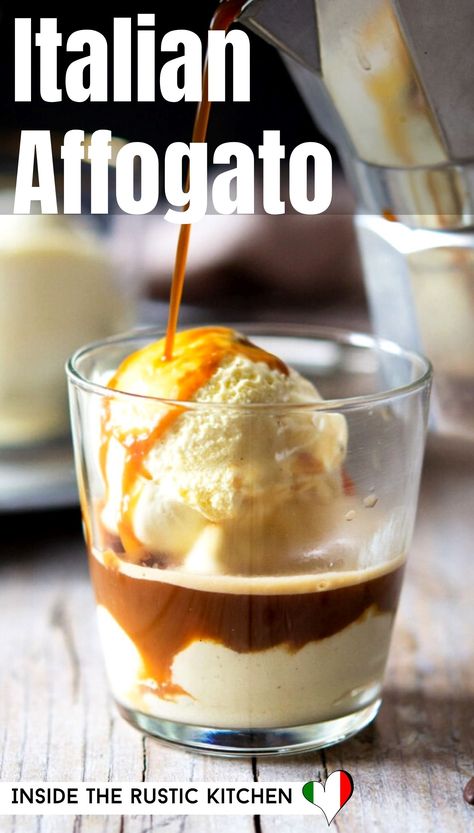 Italian Affogato, Dessert Italian, Italian Desserts Easy, Affogato Recipe, Easiest Dessert, Italian Ice Cream, Coffee Drink Recipes, Coffee Dessert, Think Food