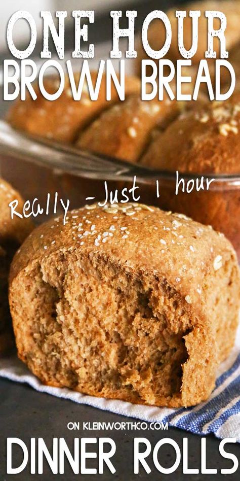 One Hour Brown Bread Dinner Rolls-Buttery, soft, fluffy dinner rolls literally take just 60 minutes to make! Just like your favorite steakhouse! The perfect recipe for holidays & gatherings. Bread Dinner Recipes, Brown Bread Recipe, Bread Dinner, Fluffy Dinner Rolls, Monte Cristo Sandwich, Bread Rolls Recipe, Dinner Rolls Recipe, Brown Bread, Bread Roll