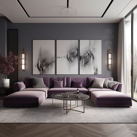 Violet Living Room, Mauve Living Room, Pastel Colors Living Room, Classic Living Room Design, Gray Minimalist, Purple Living Room, Modern Apartment Living Room, Living Room Wall Color, Elegant Living Room Decor