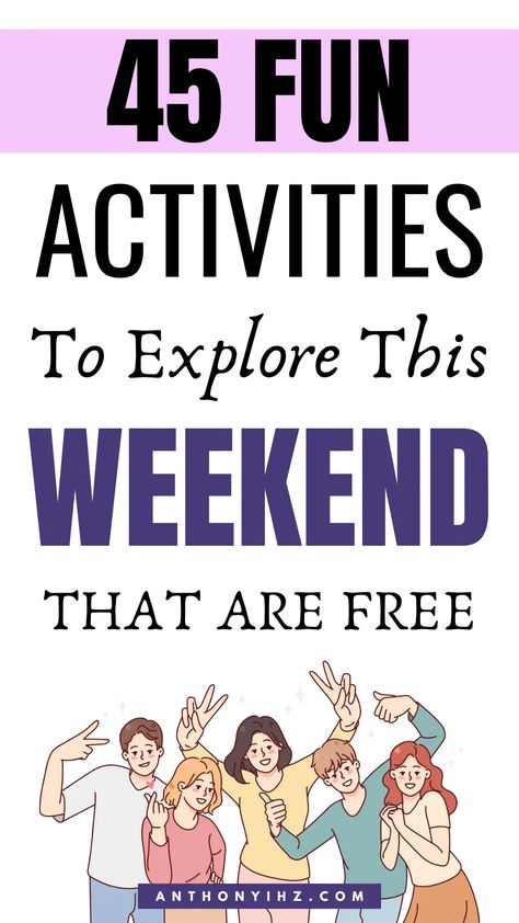 Are you looking for cute activities to enjoy with your spouse on the weekends that are free? Need a weekend bucket list ideas for couples? Check out these 45 fun things to do on weekends that are free. These fun activities include fun things to do on the weekend by yourself, fun things to do on the weekend with friends, plus fun things to do on the weekend at night Fun Things To Do On The Weekend, What To Do On Weekends, Free Things To Do With Friends, Things To Do On Weekends, Bucket List Ideas For Couples, Cute Activities, Weekend With Friends, Weekend Ideas, Bucket List Ideas