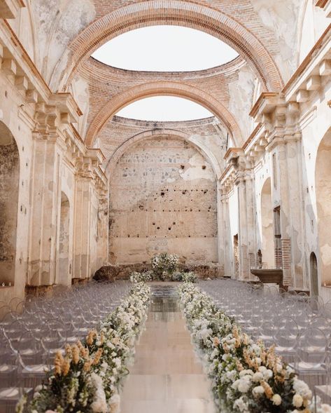 Antigua Guatemala Wedding, Guatemala Wedding, Kelsey Rose, Wedding Church Decor, Black And White Wedding Theme, Courtyard Wedding, Wedding Moodboard, Aesthetic Wedding, Spanish Wedding