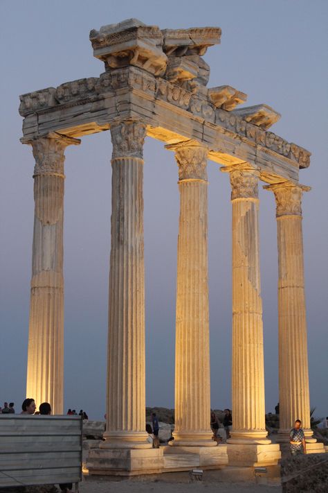 Side Turkey Photography, Side Turkey Travel, Anthony And Cleopatra, Apollo Temple, Archeology Museum, Temple Of Apollo, Side Turkey, Greek Temple, Adventure Landscape