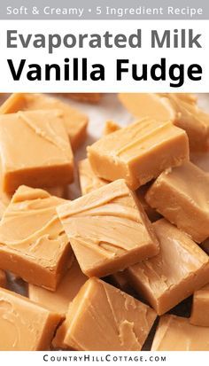 Fudge Recipe With Marshmallows, Evaporated Milk Fudge, Carnation Fudge Recipe, Carnation Fudge, Fudge With Evaporated Milk, Vanilla Fudge Recipe, Recipe With Marshmallows, Velveeta Fudge, Vanilla Fudge Recipes