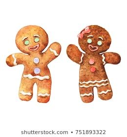 Watercolor vintage gingerbread man and girl. Hand drawn Christmas illustration on white background Vintage Gingerbread Man, Vintage Gingerbread, Hand Drawn Christmas, Gingerbread Crafts, Man Sketch, Watercolor Vintage, Man Illustration, Christmas Card Art, Girl Hand