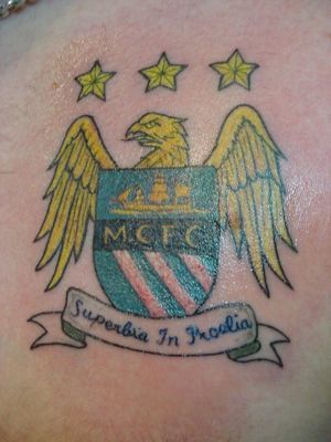 Man City Tattoo Man City Tattoo, Manchester City Tattoo, City Tattoo, Man City, Manchester City, Fish Tattoos, Jesus Fish Tattoo, Manchester, Tatting