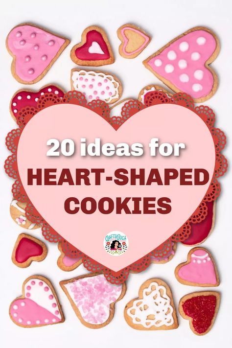 Here are 20 creative ways to make heart-shaped cookies. For Valentine's Day or whenever! Creative Valentine Cards, Heart Shaped Cookie, Shaped Cookies, Heart Shaped Cookies, Creative Valentines, Heart Cookies, Shaped Cookie, Recipe Of The Day, Valentines Cards