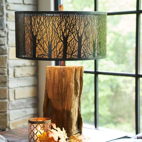 Driftwood Lamp, Rustic Table Lamps, Diy Lampe, Cabin Lighting, Modern Rustic Decor, Rustic Lamps, Birch Trees, Tree Trunks, Birch Table