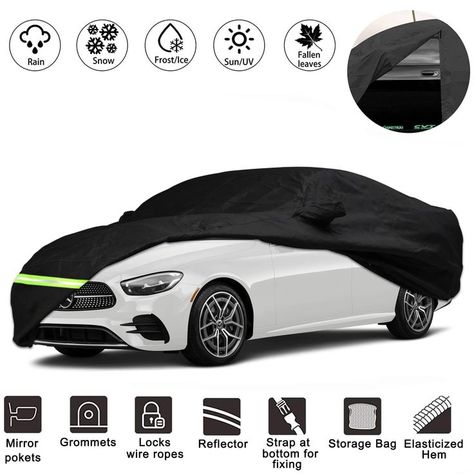 YIXIN Waterproof Car Cover for 2008-2022 Mercedes Benz C Class C250 C300 C350 C400 C450 C63 AMG Sedan 190T Covers Custom Fit 100% Waterproof Windproof Strap & Double Door Zipper Up to 190  L, Black C63 Amg Sedan, C63 Amg, Car Cover, Waterproof Car, Benz C, C Class, Double Door, Car Covers, Double Doors