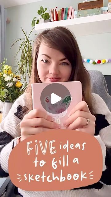 Katie | lllustrator & Artist on Instagram: "Let’s fill our sketchbooks! Here are five ideas to get you going if you’re not sure where to start. Don’t overthink and just go for it — I promise you’ll feel better after 🥰🎨✨  #SketchbookArtist #ShowYourSketchbook #SketchbookIdeas" How To Fill Sketchbook Pages, How To Fill A Sketchbook Page, How To Fill Your Sketchbook, Ideas To Fill A Sketchbook, Sketchbook Cover Ideas Aesthetic, Art Diary Aesthetic, Draw With Me, Just Go For It, Sketchbook Cover