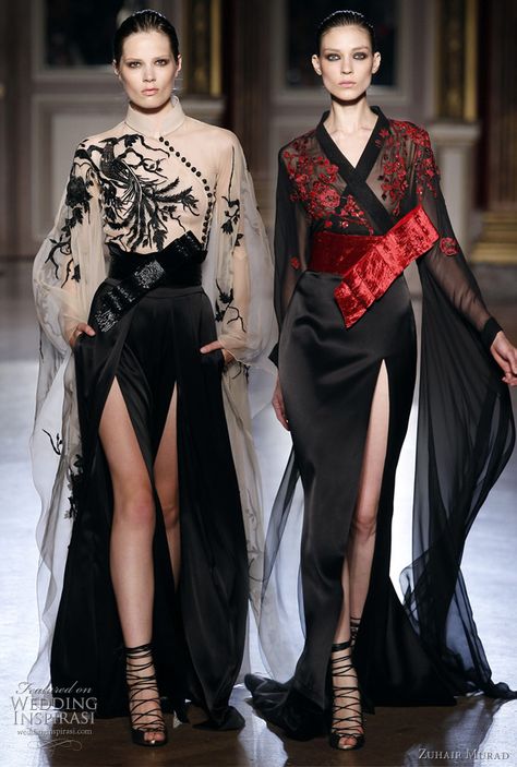 Zuhair Murad F/W 2011/2012 Oriental-inspired Dress with Floor-length Sleeves and Sensual Slits فستان سهرة, Dress Inspo, Zuhair Murad, Gorgeous Gowns, Mode Inspiration, Beautiful Gowns, Couture Fashion, Look Fashion, Gorgeous Dresses