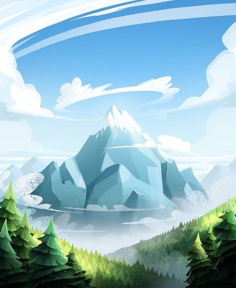 Vector Landscape, Bg Design, Mountain Drawing, Polygon Art, Christmas Paintings On Canvas, Flower Graphic Design, Background Drawing, Graphic Design Lessons, Photoshop Art