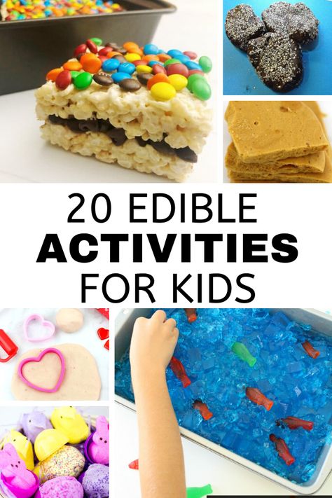 20 Edible Activities To Keep Kids Busy – Edible Crafts Edible Activities For Kids, Preschool Cooking Activities No Bake, Food Crafts For Kids Edible, Edible Activities, Preschool Cooking Activities, Food Activities For Toddlers, Food Crafts For Kids, Back To School Food, Edible Kids Crafts