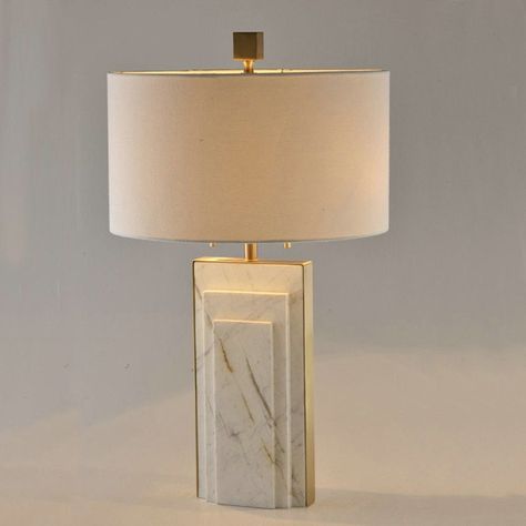 Copper And Marble, Stylish Table Lamps, Marble Table Lamp, Rustic Lamps, Simple Table, Wall Table, Elegant Furniture, Table Lamp Design, Chandelier Design