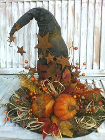 Dekorasi Halloween, Adornos Halloween, Witches Hat, Fall Deco, Fall Halloween Crafts, Fantasias Halloween, Fall Halloween Decor, Fall Holidays, Fall Color