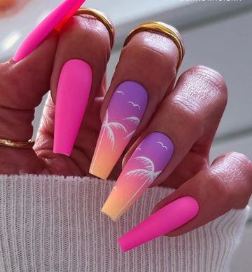 Top 25 Summer Beach Nails 2024: Trendy Designs & Colors Nails 2020 Trends, Nail Polish Ideas, Summer Nails Beach, Purple Nail Designs, Nails Blue, Nails 2020, Nail Nail, Pink Spring, Nails Gel