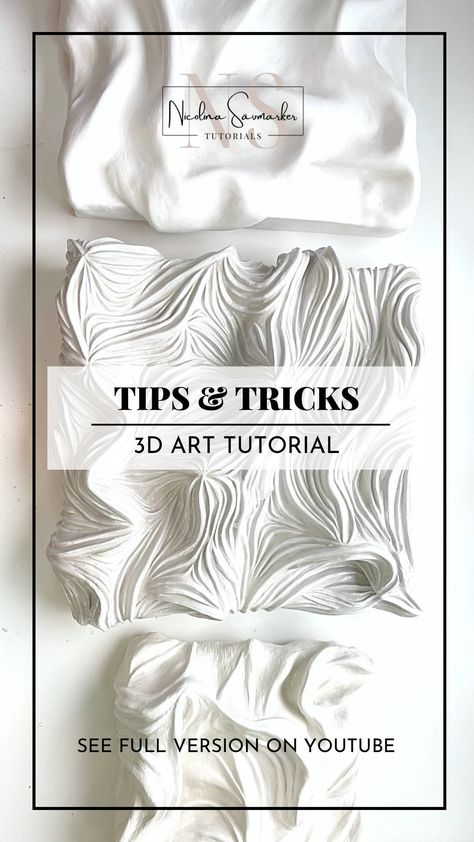 DIY • TUTORIALS • 3D ART on Instagram: “HOW TO: CREATE & BLEND MY MIXTURE 🤍 Updated Version! Mix the plaster and water first before adding the spackle/wall filler. Ingredients: • …” Texture Art Projects, Gesso Art, 3d Canvas Art, Texture Painting Techniques, Drywall Art, Wall Art Tutorial, Diy Plaster, Wood Wall Art Diy, Plaster Sculpture