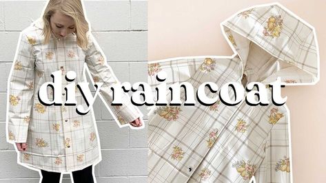 Raincoat Diy, Wardrobe Video, Raincoat Pattern, Cute Raincoats, Raincoat Fashion, Kids Clothes Diy, Tent Fabric, Fall Sewing, Long Rain Coat