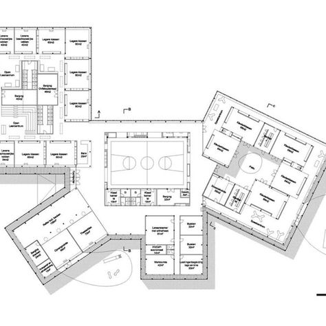 Knokke-Heist School Building by NL Architects School Building Plans, Elementary School Architecture, School Floor Plan, School Floor, Extravagant Homes, Quotes For Boyfriend, School Building Design, Kindergarten Design, Plans Architecture