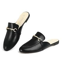 Buckle Flats, Casual Shoes Women Flats, Backless Loafers, Buckled Flats, Women Flats, Latest Shoe Trends, Black Snake, Women's Mules, Womens Mules