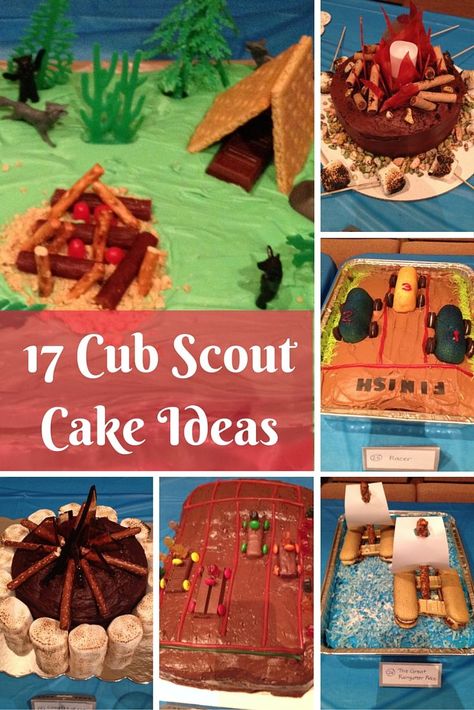 Last week we went to our son’s Cub Scouts Blue & Gold Celebration. Each Scout was asked to bake and decorate a cake related to Cub Scouts in some way. I was super impressed with some of the cakes! So if you need ideas for the Blue & Gold Banquet, Cub Scouts Crossover Ceremony, Arrow...Read More » Scout Cake Ideas, Boy Scout Cake, Cub Scout Cake, Boy Scout Activities, Campfire Cake, Cub Scouts Wolf, Cub Scouts Bear, Tiger Scouts, Bear Scouts