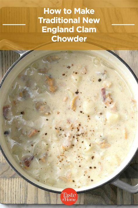 Clam Chowder New England, Best Clam Chowder Recipe, Homemade Clam Chowder, Canned Clams, Clam Chowder Soup, Seafood Soups, Clam Chowder Recipe, New England Clam Chowder, Fish Chowder