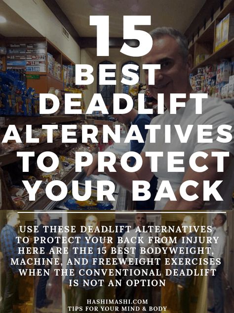 What are the safest deadlift alternative exercises for a bad back? Regular deadlifts are a full-body exercise that is very hard to beat. However, as good as deadlifts are, they are not always practical or possible. Does this mean you won't be able to target the same muscle groups if you can't or won't deadlift? The answer is no. Here are 15 deadlift alternative exercises that work the same muscles as conventional deadlifts. Exercise For Bad Back, Free Weight Exercises, Deadlift Form, Challenge Workout, Weight Exercises, Muscular Endurance, Body Exercise, Workout Plan For Women, Free Weight