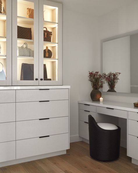 Next up from our #SFMOrganic Project is the walk-in closet. We aimed for a department store feel. The linen textured cabinets and marble counters add a touch of luxury. Design: #EthanCharlesDesign Project: #SFMBOrganic Photography: @public311design #ProjectReveal #InteriorDesigner #InteriorDesign #LAInteriorDesigner #LosAngeles #DesignInspo #WoodlandHills #OrangeCounty #dreamcloset Textured Cabinets, Marble Counters, Marble Counter, Closet Goals, Swivel Seating, Walk In Closet, Department Store, Interior Designer, Design Inspo