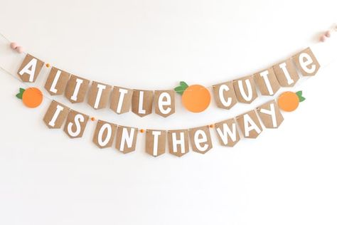 Baby Shower Banner A Little Cutie is on the Way Little | Etsy Cutie Baby Shower Decor, Cutie Is On The Way, Citrus Baby, Orange Baby Shower, Summer Baby Shower, Spring Baby Shower, Shower Inspiration, Baby Shower Decor, Star Baby Showers