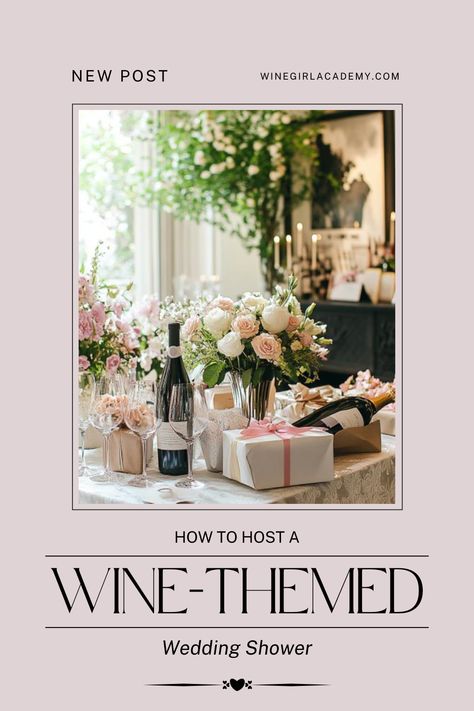 Discover expert tips and tricks for planning a wine-themed wedding shower that's elegant, fun, and unforgettable. Perfect for the bride who loves all things vino! Wine Tasting Bridal Shower Ideas, Wine Bridal Shower Theme, Wine Themed Bridal Shower Ideas, Wine Wedding Shower, Wine Themed Wedding, Bridal Shower Wine Theme, Red Wine Pairing, Wine Ideas, Bridal Shower Wine