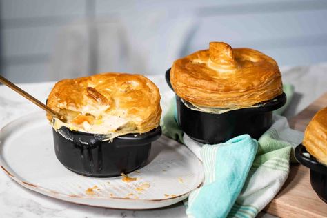 The Steam Oven Meal Plan for real people #9 - Steam & Bake Pot Pies With Puff Pastry, Turkey Pot Pies, Steam Oven Recipes, Turkey Pot Pie Recipe, Slow Roast Lamb, Pot Pie Filling, Individual Pies, Turkey Pot, Slow Cooked Meat