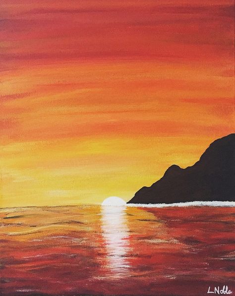 Sunset Acrylic Painting, Sunset Acrylic, Sunset Painting Acrylic, Salt Painting, Scene Painting, Canadian Painters, Red Sunset, Desert Sunset, Sunset Canvas