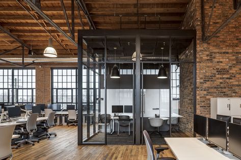 Commercial Office Design, Industrial Office Design, Warehouse Design, Timber Beams, Dream Office, Building Companies, Office Interior, Motor Company, Ford Motor Company