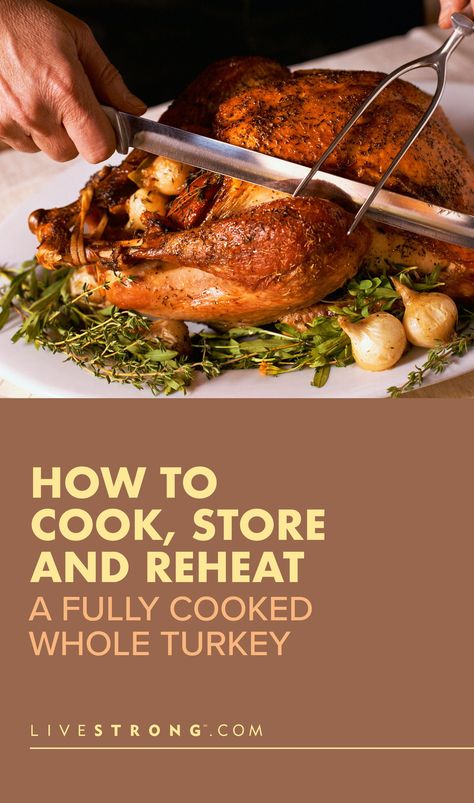 Buying a cooked turkey makes prep a whole lot easier but these ready-to-serve birds typically arrive frozen. Find out how long to cook a pre-cooked turkey. Turkey Dinner Sides, Turkey In Electric Roaster, Homemade Turkey Stuffing, Turkey In Roaster Oven, Precooked Turkey, Roasting A Turkey, Gluten Free Stuffing Recipes, Cooking The Perfect Turkey, Deli Turkey Recipes