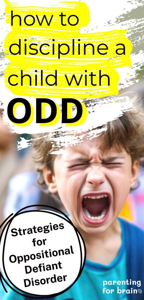 A young boy screaming with his face scrunched up. Text reads: "How to discipline a child with ODD. Strategies for Oppositional Defiant Disorder". Defiant Preschooler Tips, Odd Interventions For Kids, Strong Willed Children Parenting, Defiant Children Parenting, Defiant Behavior Interventions, Child Psychology Parenting, Disrespectful Students, Disrespectful Kids, Defiant Behavior