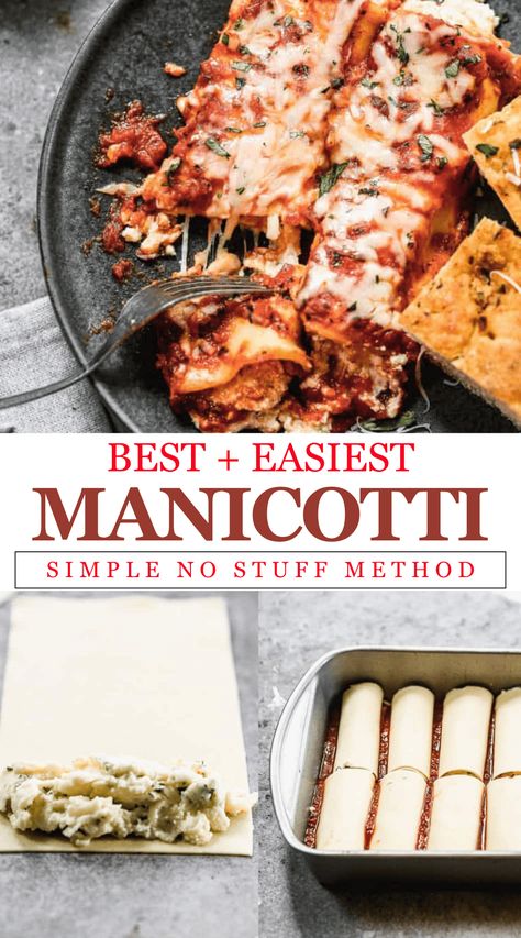 Stuffed Manicotti Recipe, Stuffed Manicotti, Easy Manicotti Recipe, Manicotti Recipe, Vegetarian Meal Plan, Marinara Sauce Homemade, Soup Recipes Slow Cooker, Slow Cooker Soup, Homemade Pasta