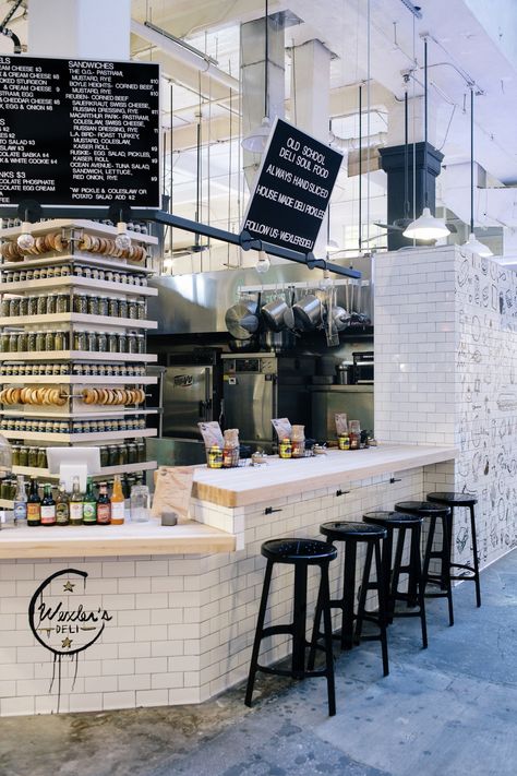 wexler's deli // los angeles Juice Bar Design, Design Café, Deli Style, Los Angeles Restaurants, God Mat, French Bistro, Juice Bar, Cafe Shop, Diy Interior