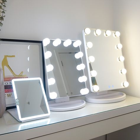 makeup mirrors with dimmable led lighting canada Glam Station, Makeup Stand, Travel Makeup Mirror, Lighted Makeup Mirror, Makeup Station, On Off Button, Travel Mirror, Vanity Mirrors, Makeup Mirror With Lights