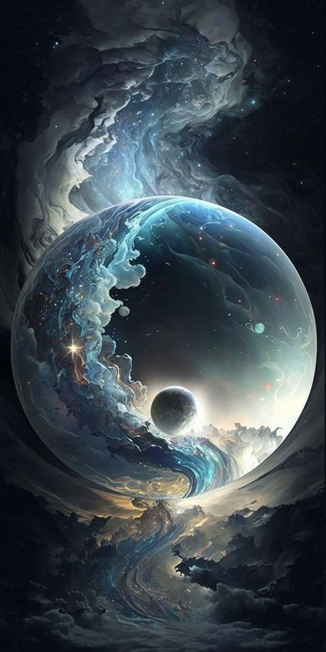 Space Art Wallpaper, Samsung Mobile Phone, Yin Yang Art, Galaxies Wallpaper, Heaven Art, Space Wallpaper, Wallpaper Earth, Planets Wallpaper, Space Artwork