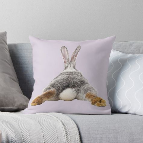 "Cute Bunny Rabbit Tail Butt Image Picture " Throw Pillow by ColorFlowArt | Redbubble Painted Pillows, Funny Throw Pillows, Somebunny Loves You, Rabbit Tail, Cute Bunny Rabbit, Bunny Stuff, Rabbit Pillow, Funny Pillows, Shower Diy