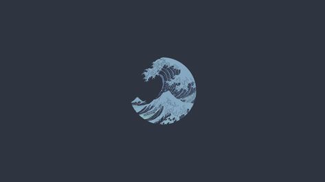 The Great Wave off Kanagawa #minimalism #digital #artwork digital art #blue #waves #4K #wallpaper #hdwallpaper #desktop Laptop Wallpaper Japanese Aesthetic, Pc Wallpaper Aesthetic 4k, Aesthetic Tokyo, 3840x2160 Wallpaper, Desk Wall, Laptop Wallpapers, R Wallpaper, Desktop Wallpaper Art, The Great Wave