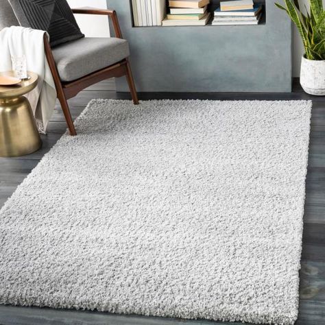 Artistic Weavers Kosuge Gray 6 ft. 7 in. x 9 ft. Solid Color Area Rug-S00161022037 - The Home Depot Living Room Space Ideas, Room Space Ideas, Grey Shag Rug, Solid Color Area Rugs, Farmhouse Area Rugs, Condo Design, Nice Home, Light Grey Rug, Bedroom Area Rug