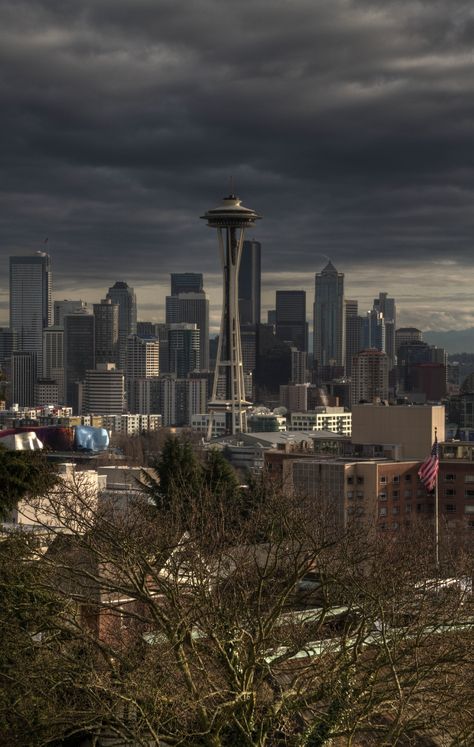 Cloudy Seattle. Pnw Aesthetic, Seattle Apartment, Seattle Usa, Cloudy Weather, Evergreen State, New York City Travel, Snapchat Picture, A Series Of Unfortunate Events, Dream Travel Destinations